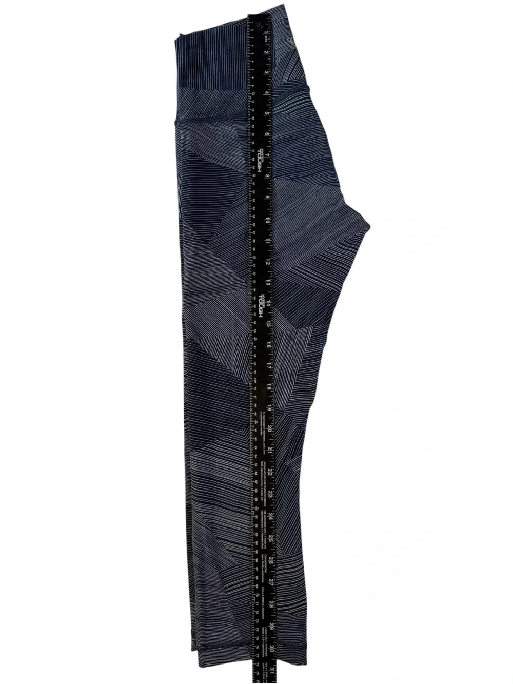 Lululemon Crop Leggings Womens 6 Blue Geometric Stripe Print High Rise Yoga - Picture 11 of 12